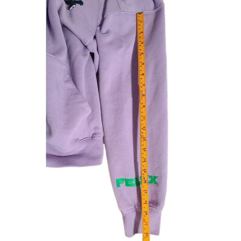 H&M Felix the Cat Hoodie Womens Small Oversized Lavender Retro Graphic‎ Pullover